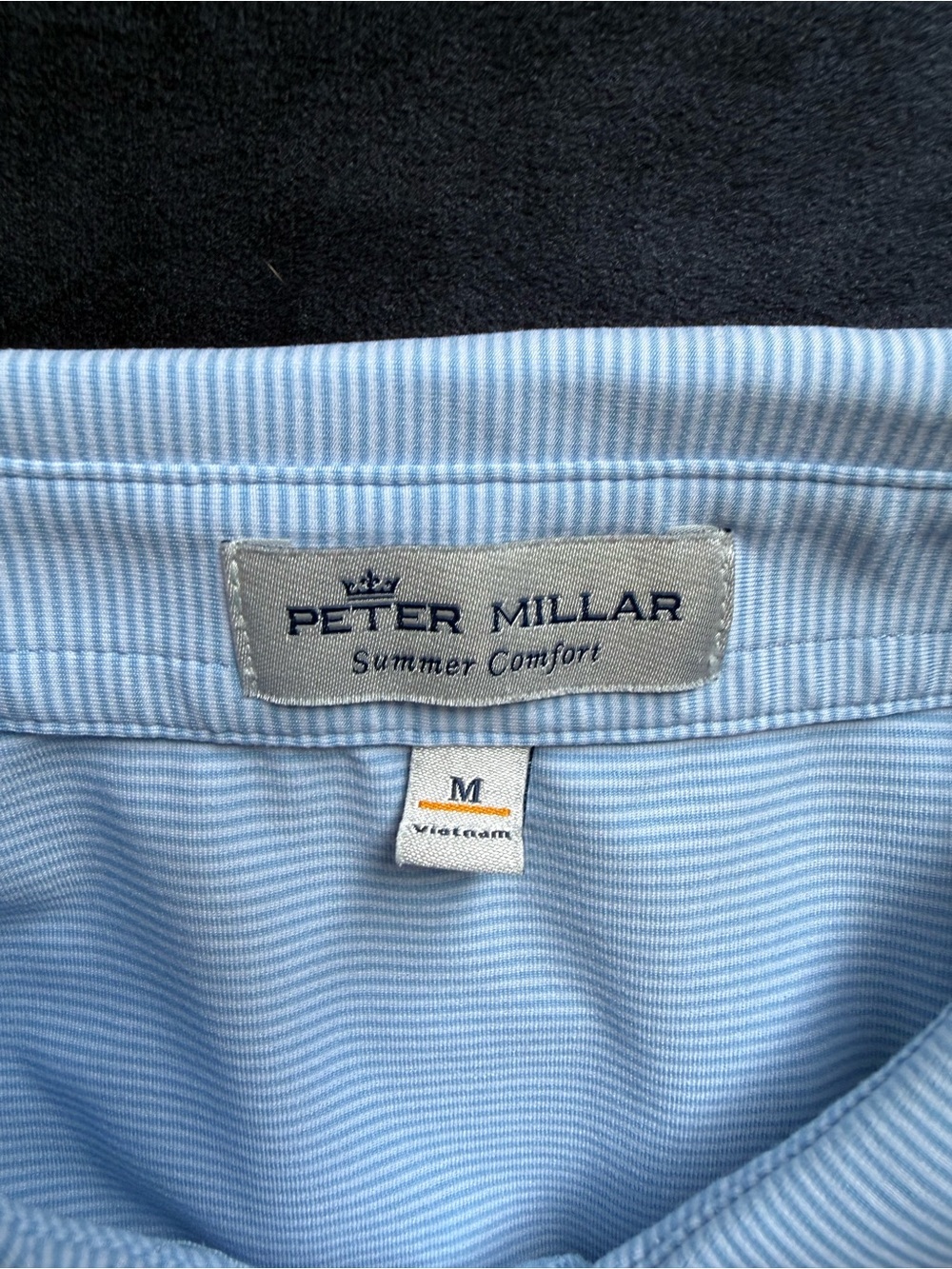 Peter Millar Summer Comfort Wendy’s Logo Polo Men’s M Blue Stripe Golf Shirt - Picture 3 of 5